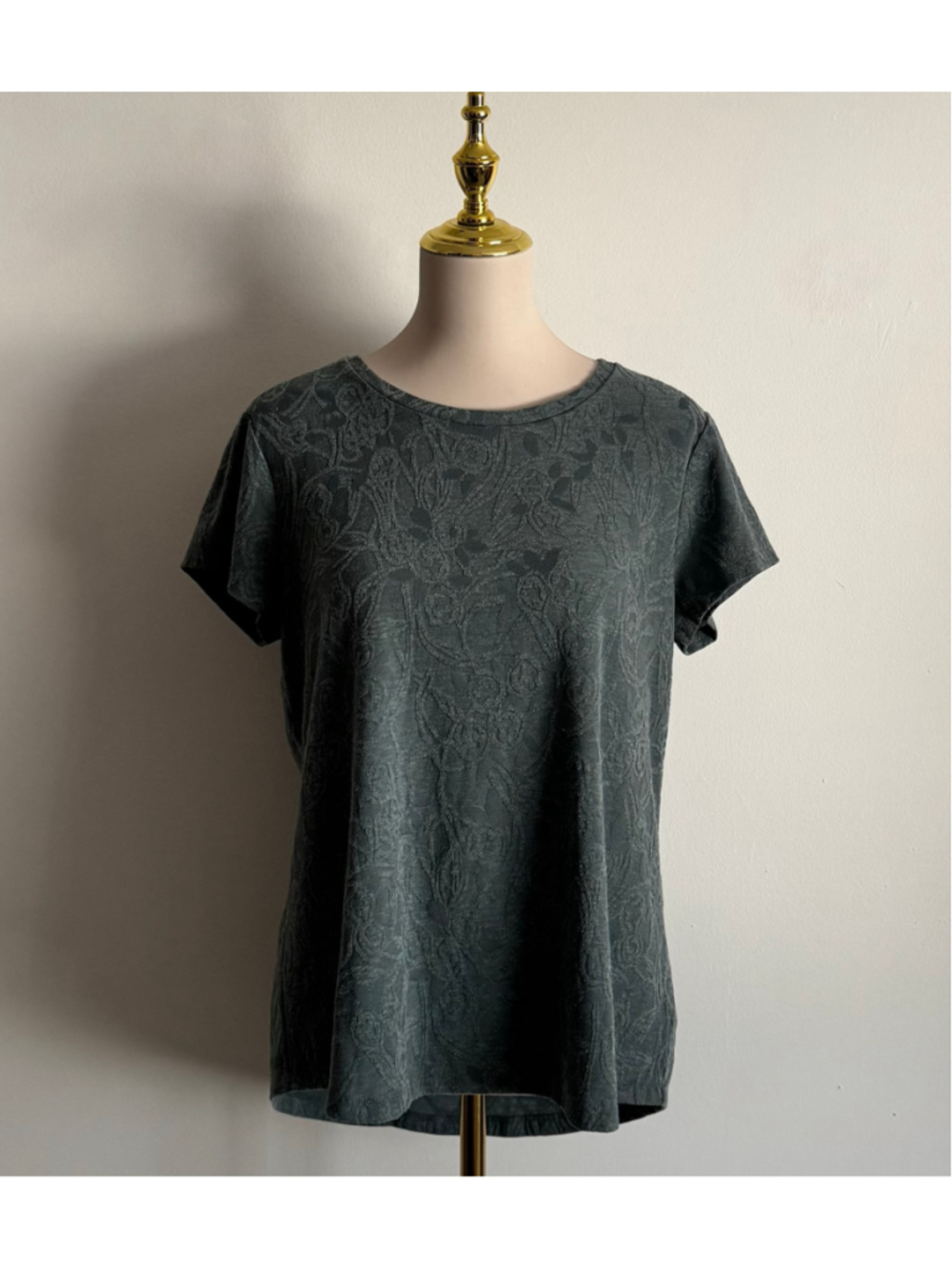 Women's Simply Vera Vera Wang Short Sleeve Tee, Size L, Green Gray